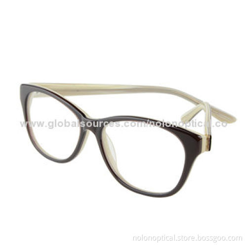 2014 Fashion Two-tone Acetate Eyeglass Frames, Logo Can be Printed